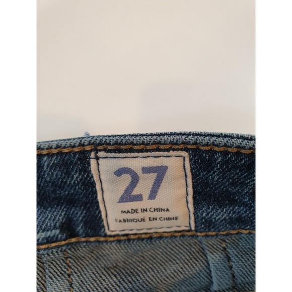 Free People Shorts Womens 27 Blue Denim Distressed Cutoff Raw Hem High Rise NWT - Picture 6 of 16